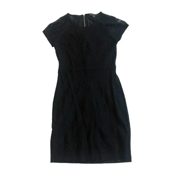 Armani Exchange AX Black Mesh Dress Mini Sheath Back Zip Lined Size XS Women's - Picture 1 of 10